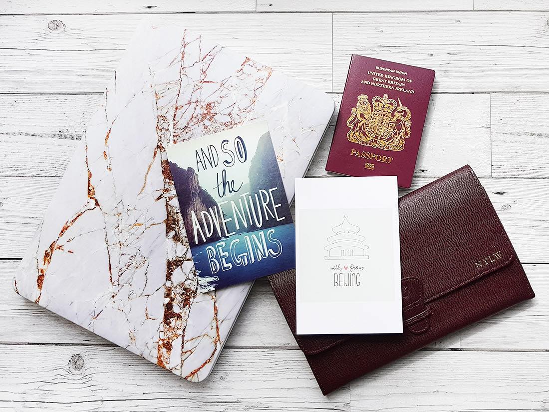 coconut lane marble rose gold MacBook paperchase aspinal of London travel wallet