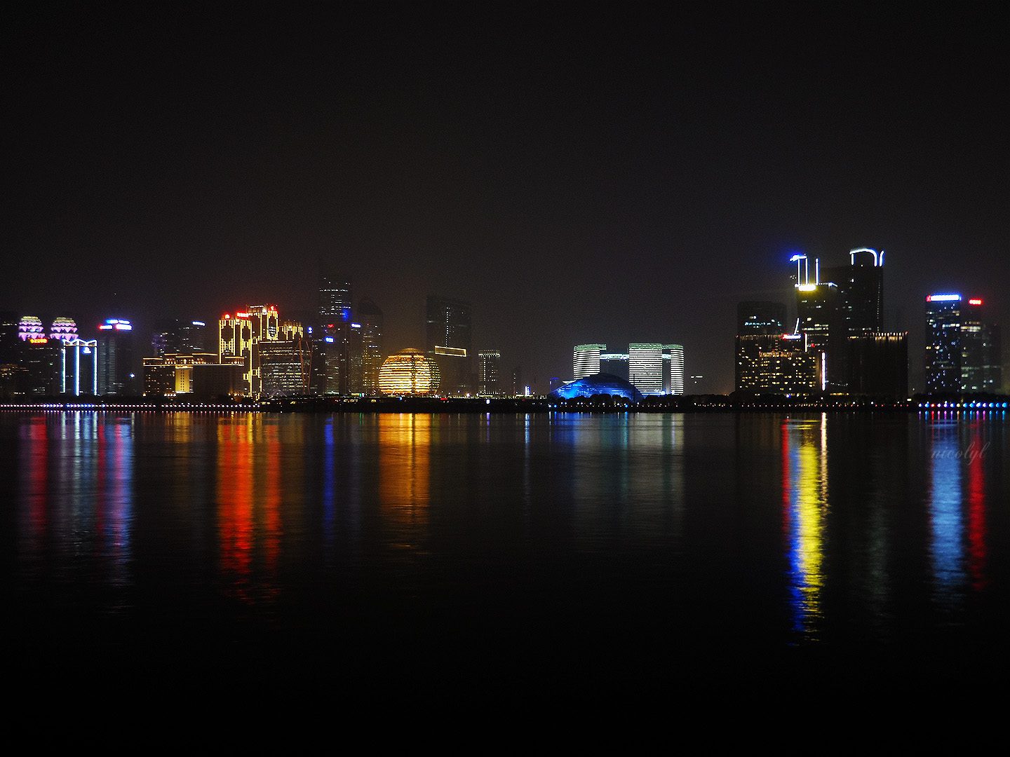 Hangzhou night cityscape