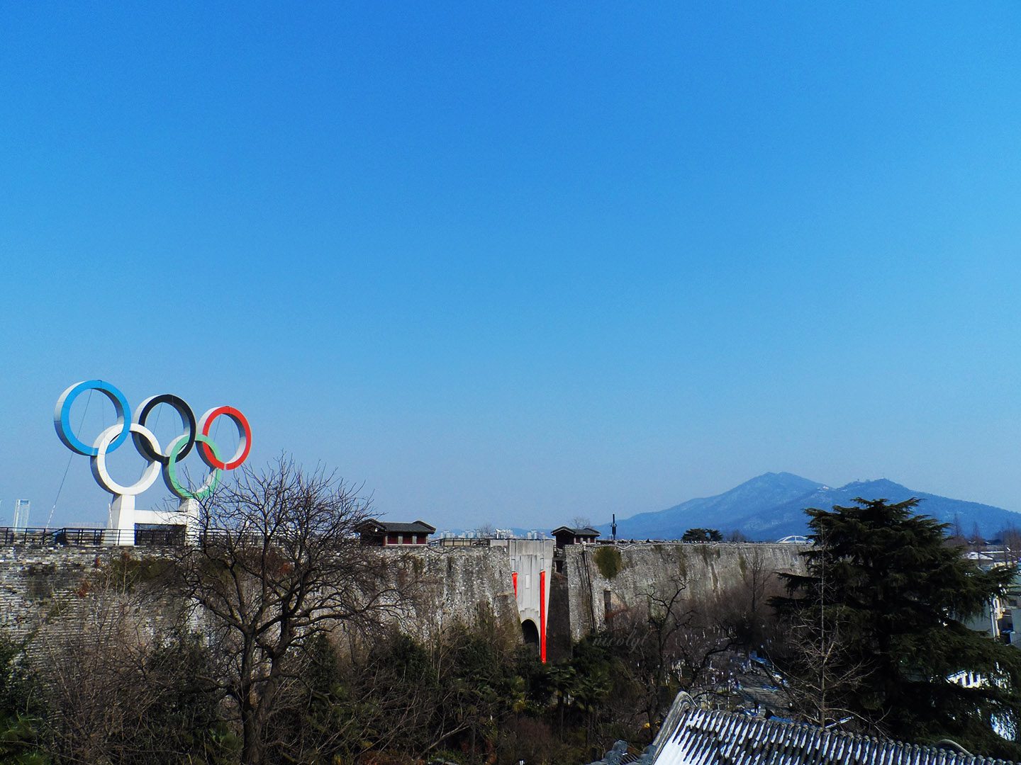 Nanjing city wall Olympic Rings