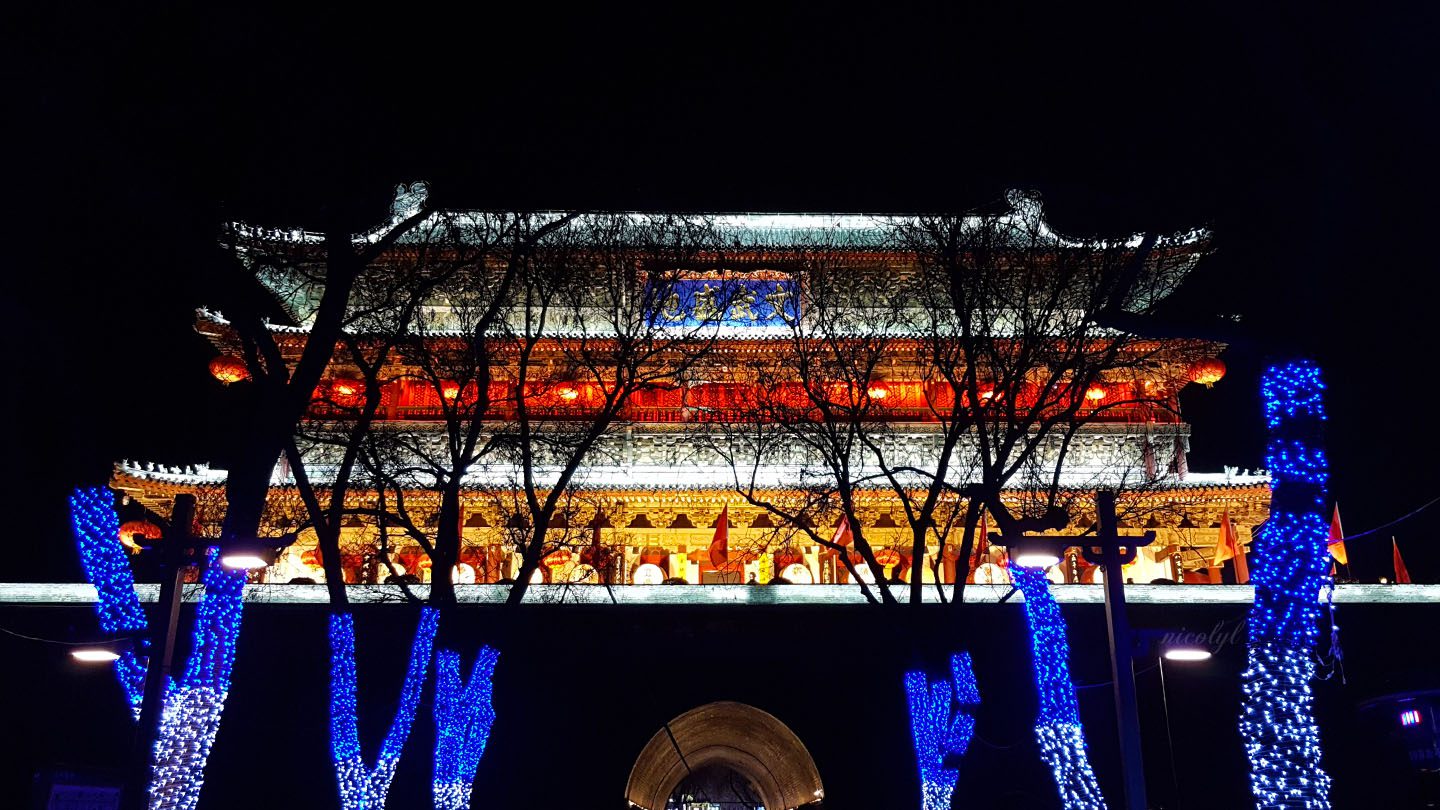 xian drum tower night