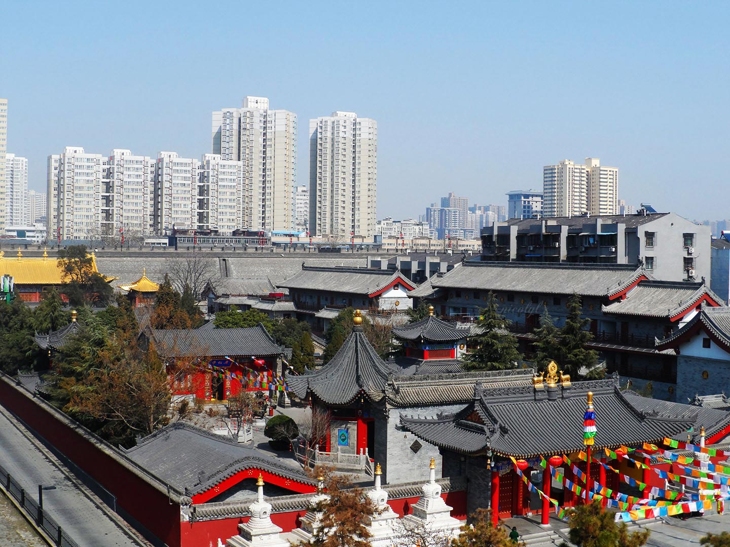 xian city wall Guangren Temple Tibetan Buddhist monastery