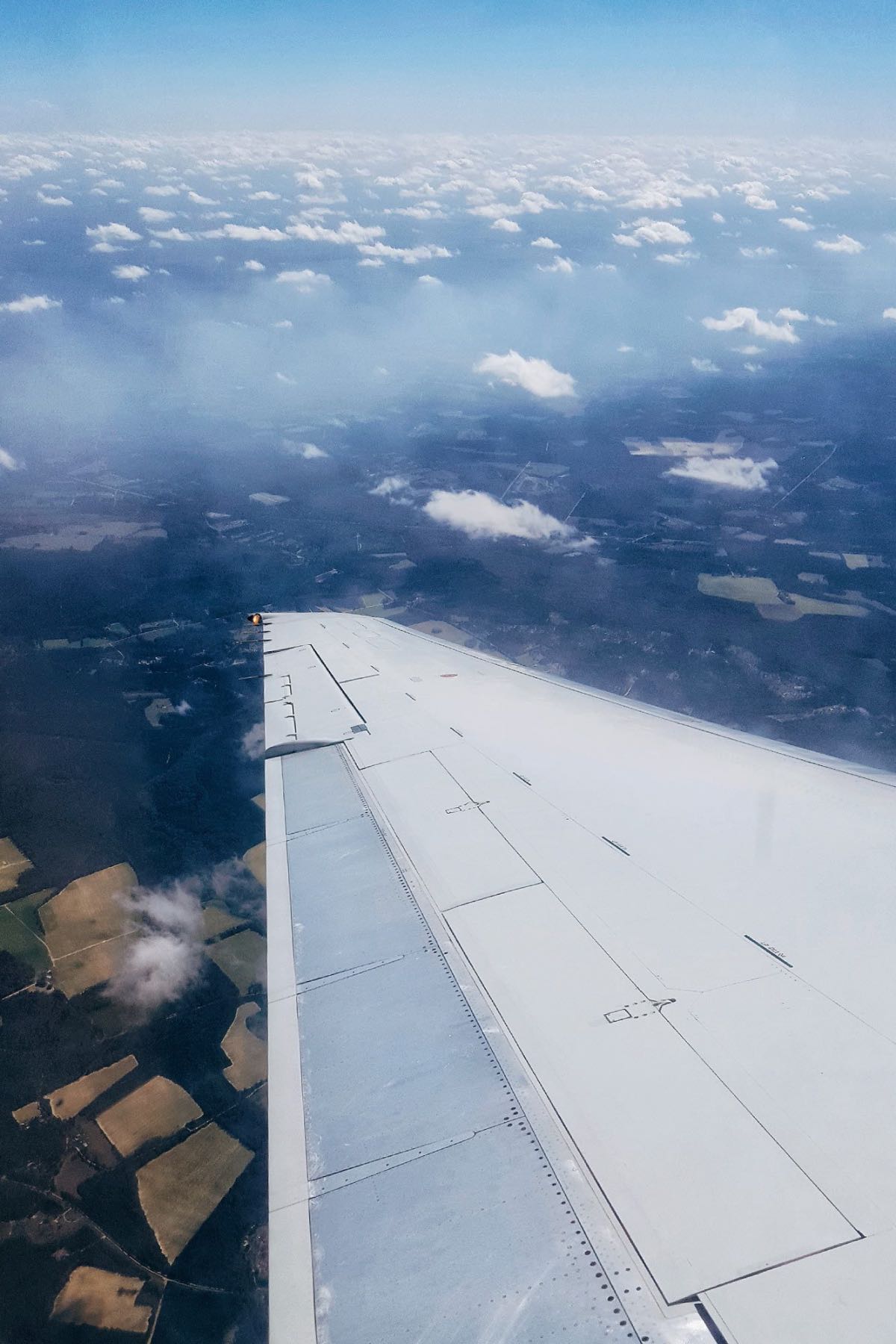 travel sky land clouds aeroplane wings airplane plane window seat Georgia usa Savannah 