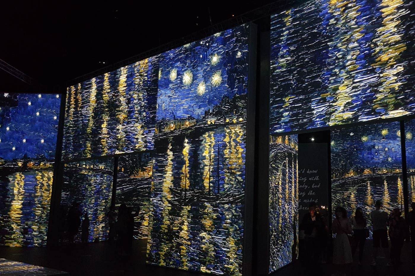 van gogh alive uk london birmingham mediacity manchester salford quays starry night over the rhone