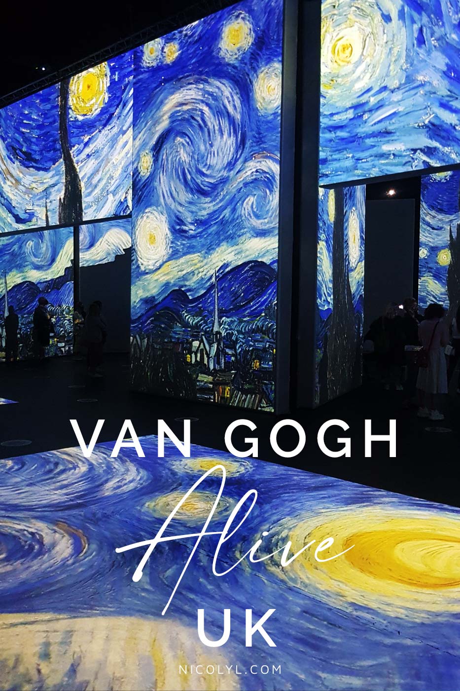 van gogh alive uk london birmingham mediacity manchester salford quays the starry night pinterest pin