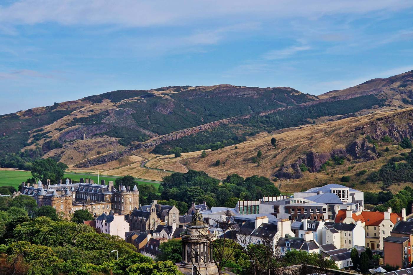 calton hill edinburgh scotland uk view