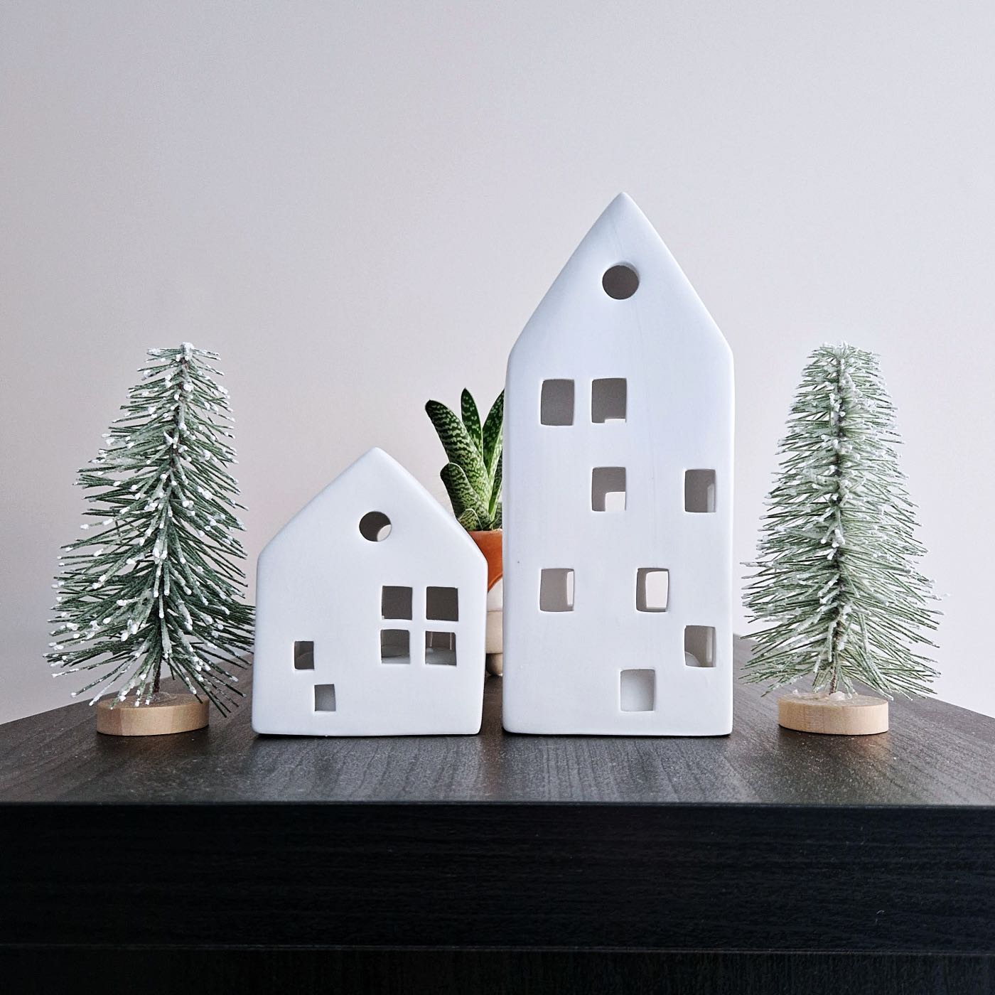 christmas tree light up ceramic house decoration