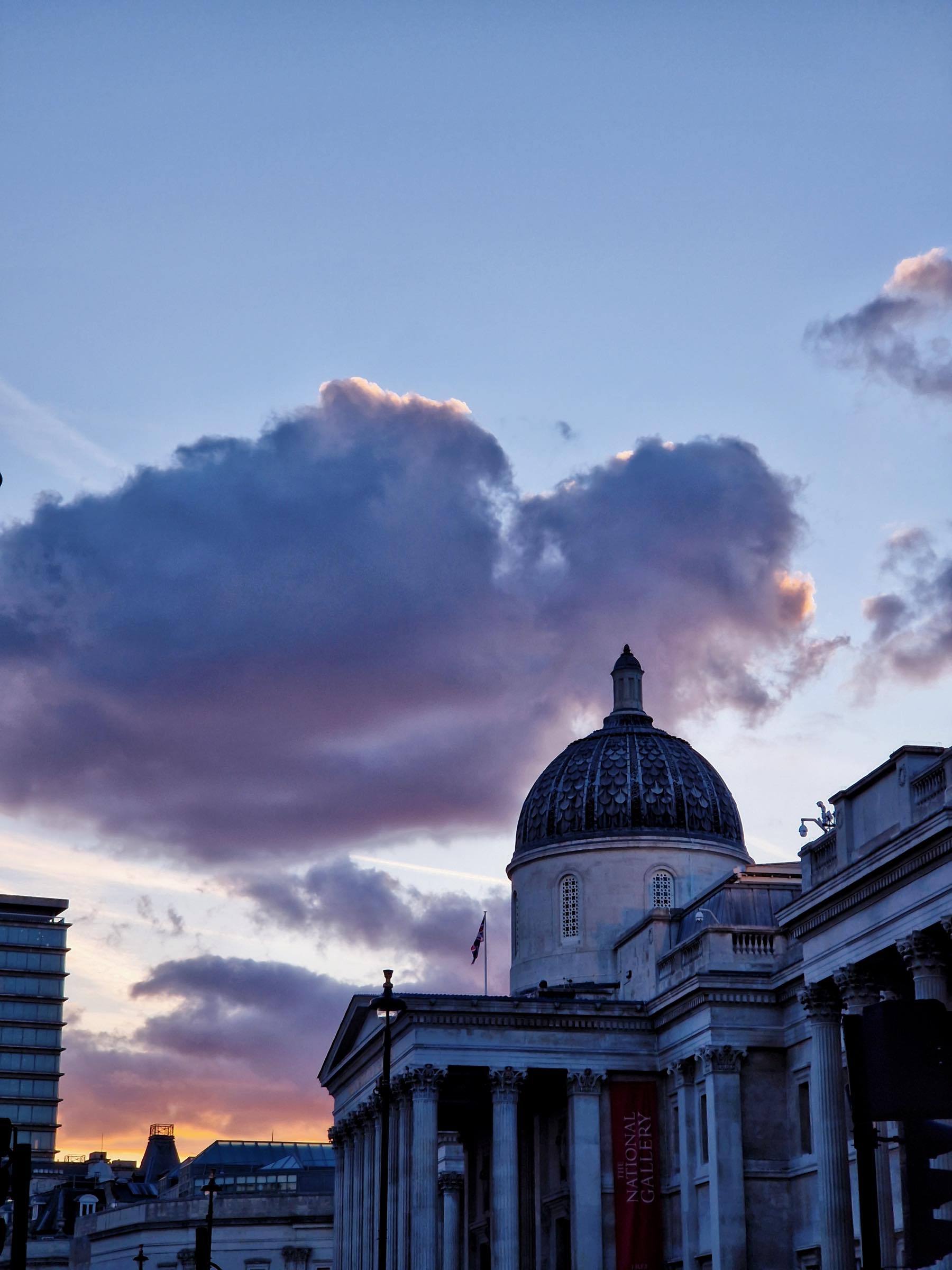 Trafalgar square london sunset