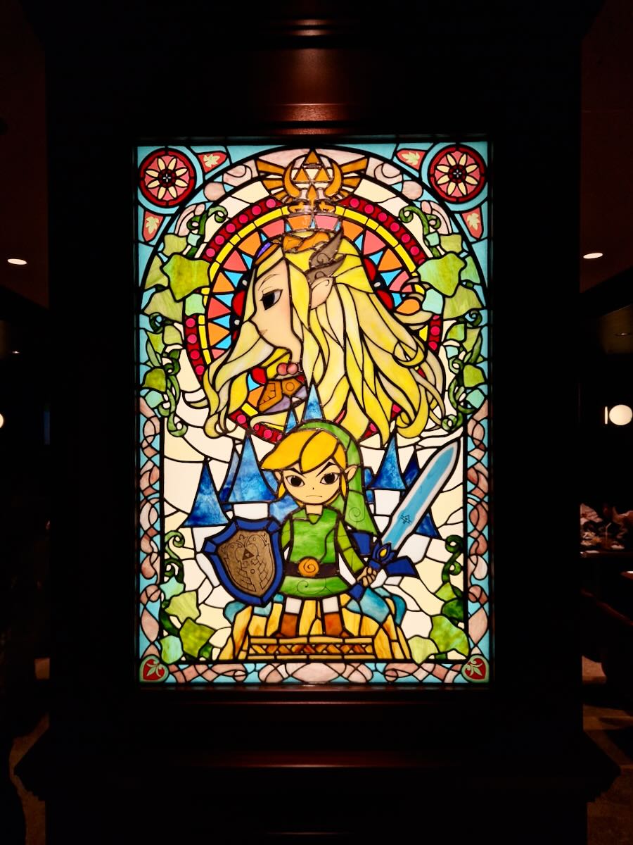 nintendo museum hatena burger zelda link stained glass kyoto japan